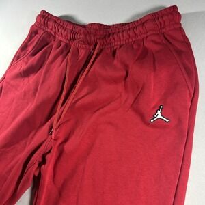 Mens Jordan Red Fleece Jogger Sweatpants Size L Jumpman Logo Athletic Gymwear